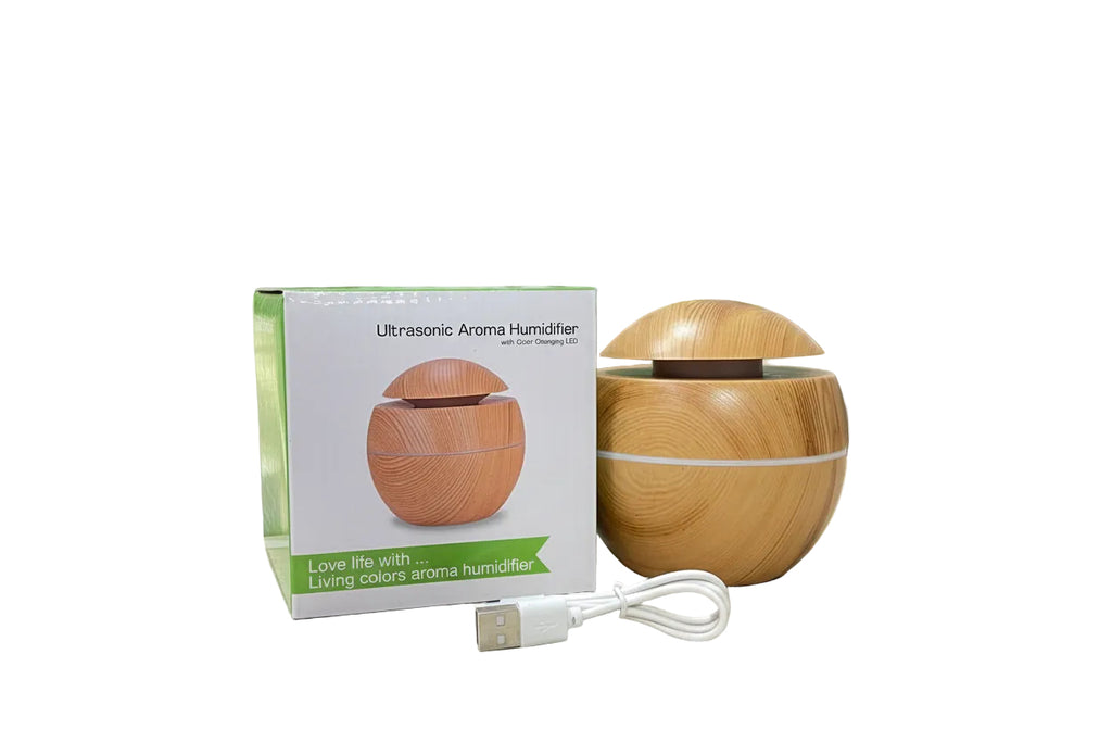 INTOOL STORE Light Wood Grain Ultrasonic Aroma Humidifier WITH BOX